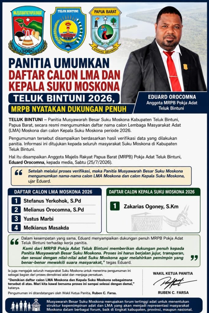 Panitia Tetapkan Calon LMA dan Kepala Suku Moskona Teluk Bintuni 2026, MRPB Minta Proses Dijaga Transparan 1 172039 683x1024 1