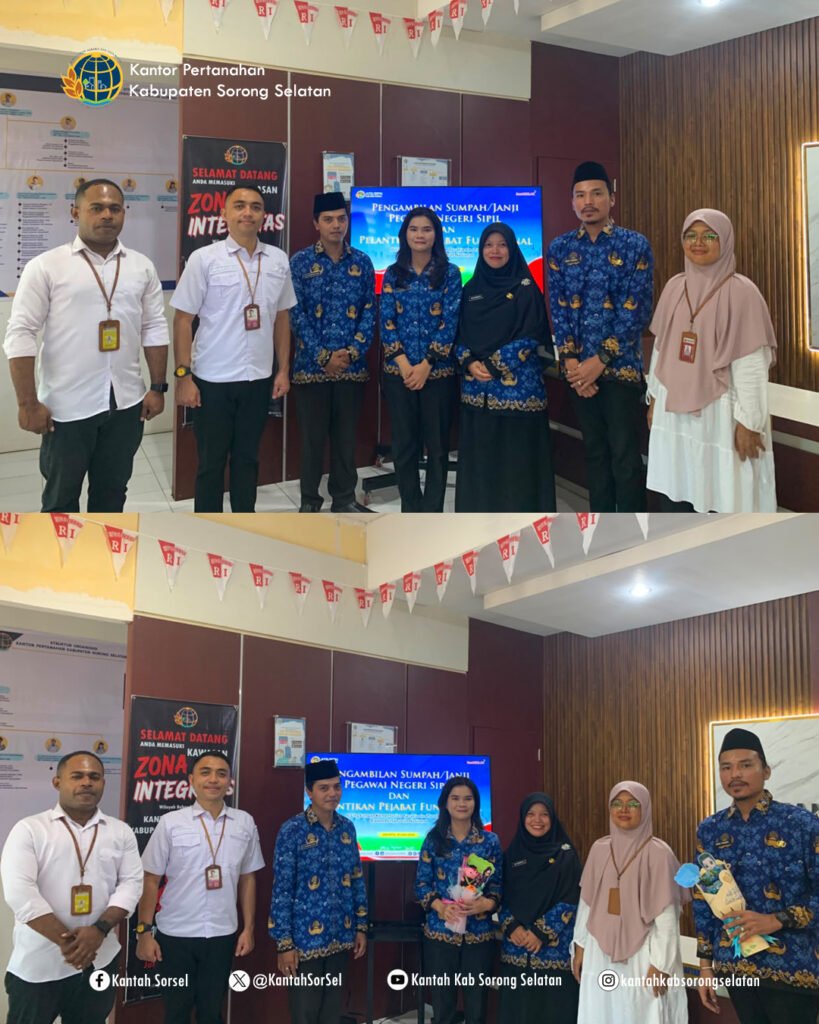 Pegawai Kantah Sorong Selatan Ikuti Pengambilan Sumpah PNS dan Pelantikan Pejabat Fungsional Kementerian ATR/BPN 2 77579 819x1024 1